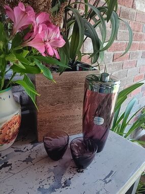 Vintage Hazel Atlas Moroccan Amethyst Shaker Glass Set
